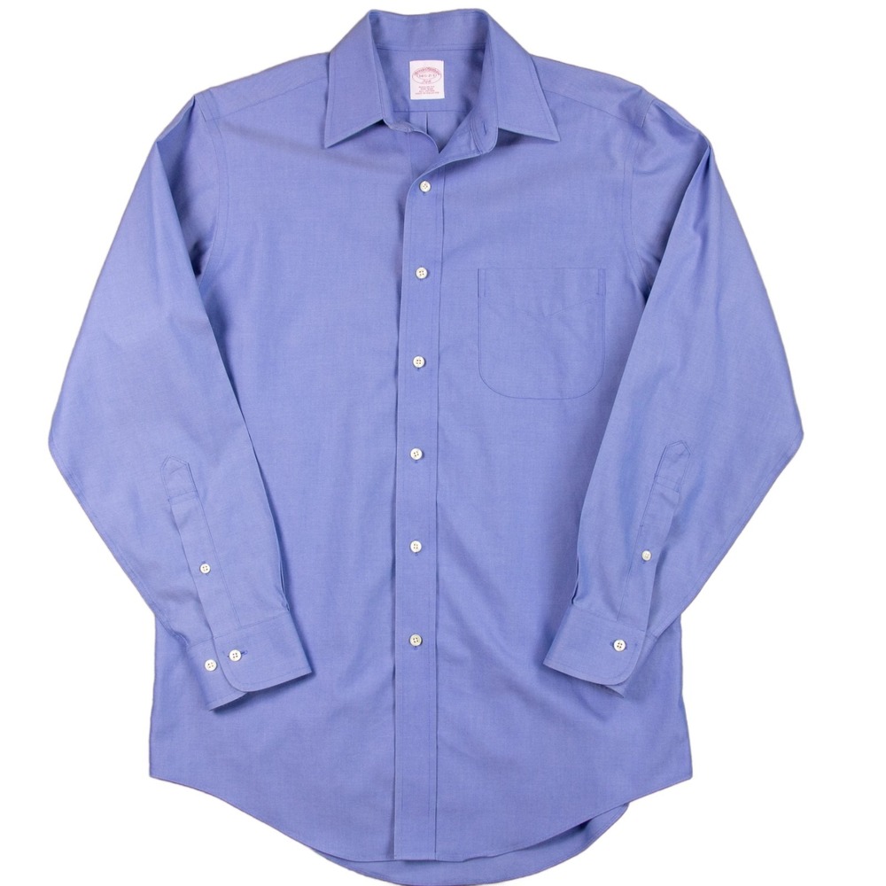 Brooks Brothers Men's 14 1/2-33 Blue‎ Cotton Regular Fit Dress Shirt
